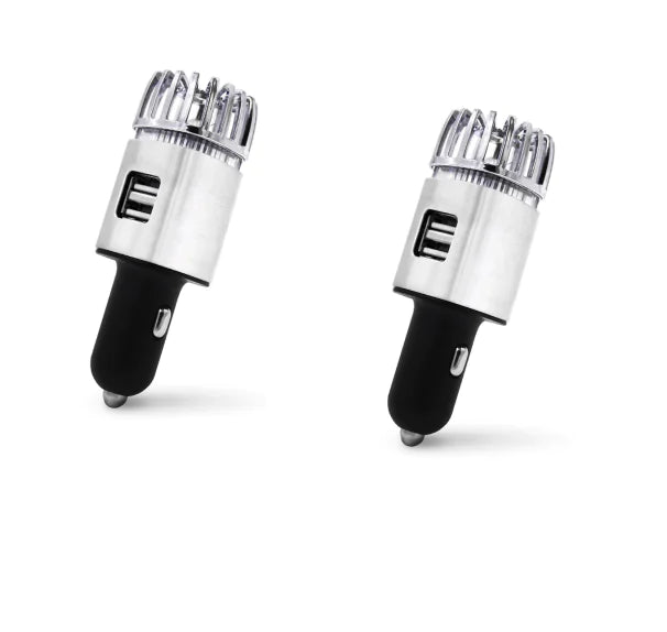 Aluminum Alloy USB Car Air Purifier with Dual Charger