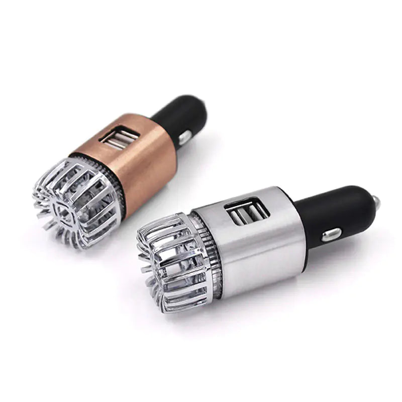 Aluminum Alloy USB Car Air Purifier with Dual Charger