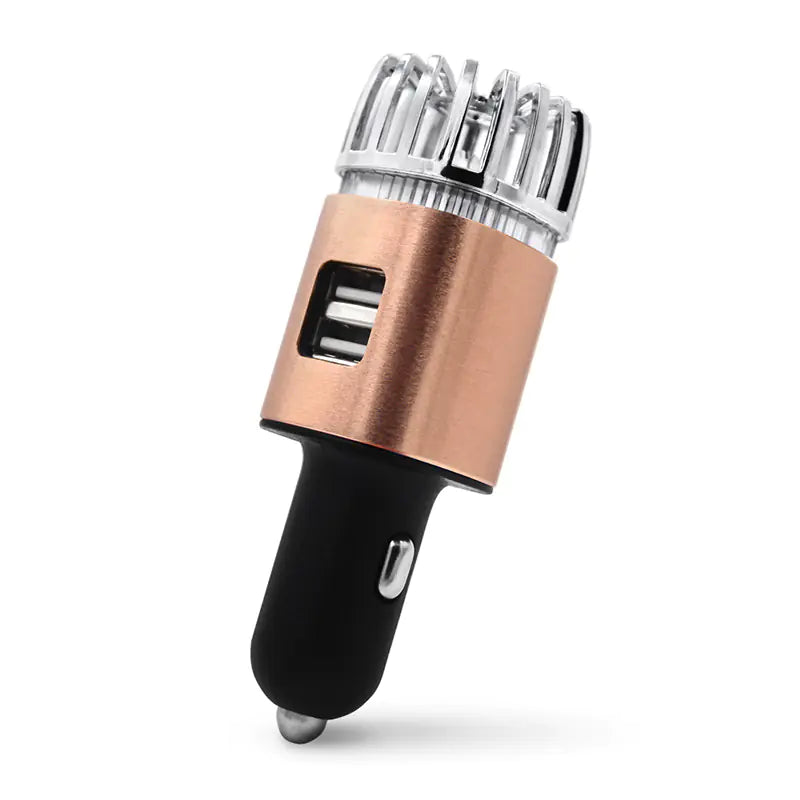 Aluminum Alloy USB Car Air Purifier with Dual Charger